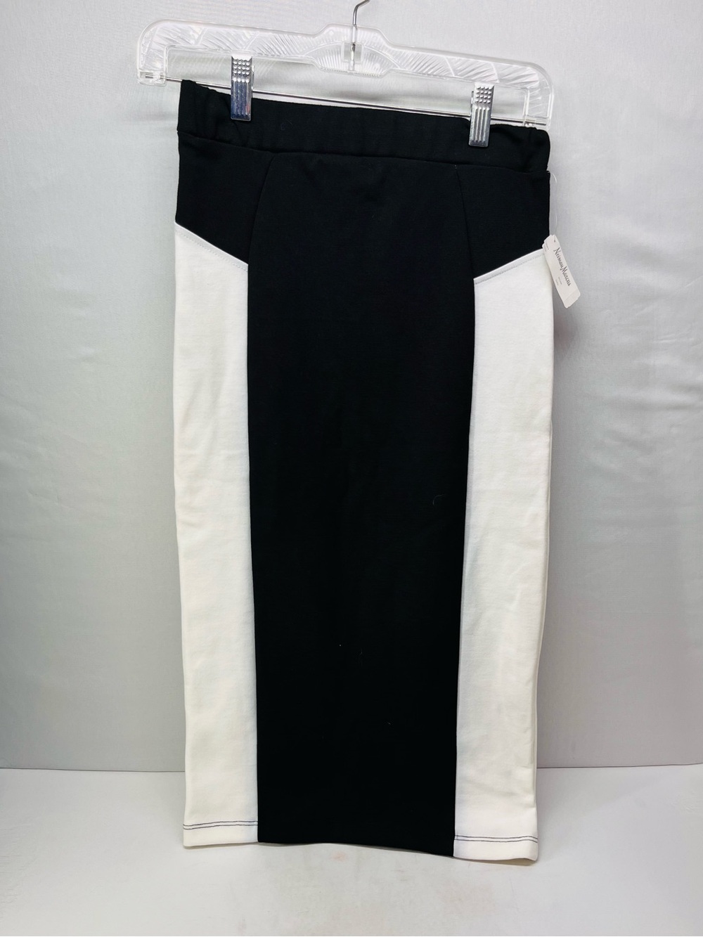 Colorblock Black and White Pencil‎ Skirt